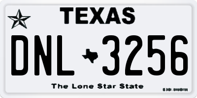 TX license plate DNL3256