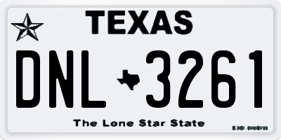 TX license plate DNL3261