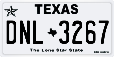 TX license plate DNL3267