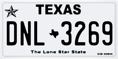 TX license plate DNL3269