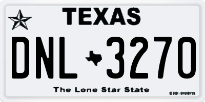 TX license plate DNL3270