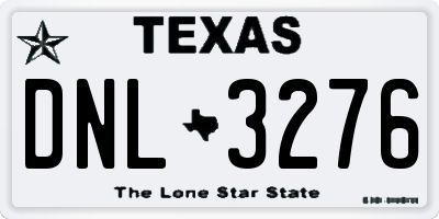 TX license plate DNL3276