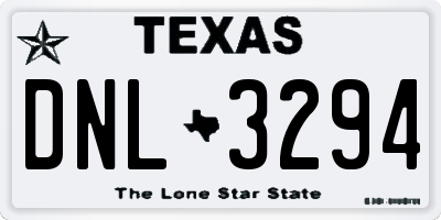 TX license plate DNL3294