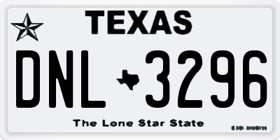 TX license plate DNL3296