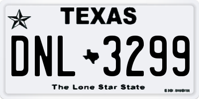 TX license plate DNL3299