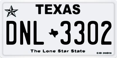 TX license plate DNL3302