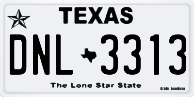 TX license plate DNL3313