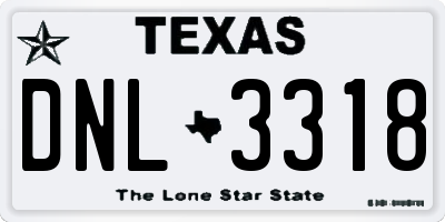 TX license plate DNL3318