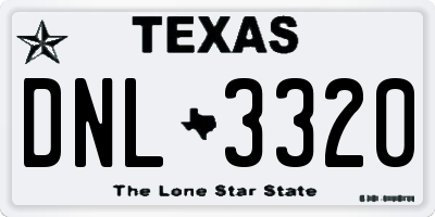 TX license plate DNL3320