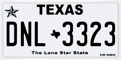 TX license plate DNL3323