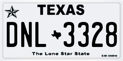 TX license plate DNL3328