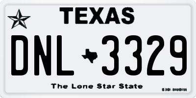TX license plate DNL3329