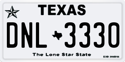 TX license plate DNL3330