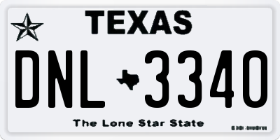 TX license plate DNL3340