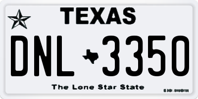TX license plate DNL3350