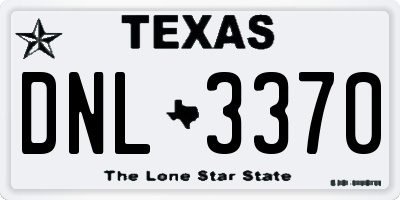 TX license plate DNL3370