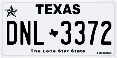 TX license plate DNL3372