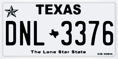 TX license plate DNL3376