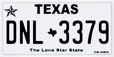 TX license plate DNL3379