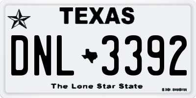 TX license plate DNL3392