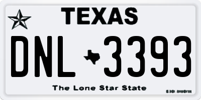 TX license plate DNL3393