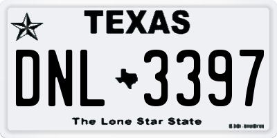 TX license plate DNL3397