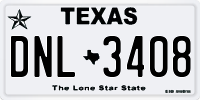 TX license plate DNL3408