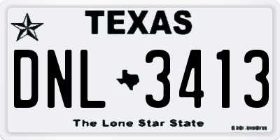TX license plate DNL3413