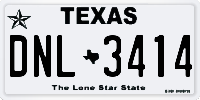 TX license plate DNL3414