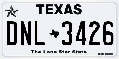 TX license plate DNL3426