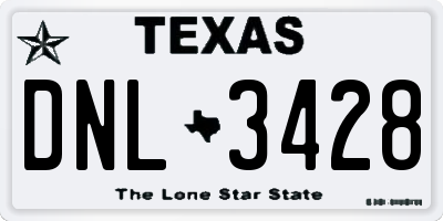 TX license plate DNL3428