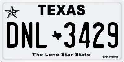 TX license plate DNL3429