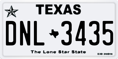TX license plate DNL3435