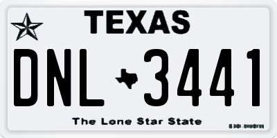 TX license plate DNL3441