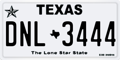 TX license plate DNL3444