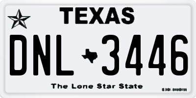 TX license plate DNL3446