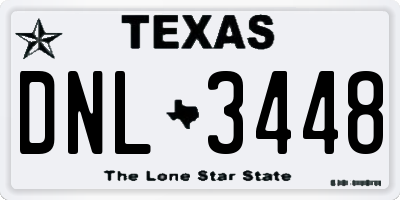 TX license plate DNL3448