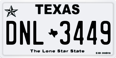 TX license plate DNL3449