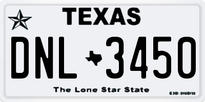 TX license plate DNL3450