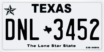 TX license plate DNL3452