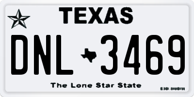 TX license plate DNL3469