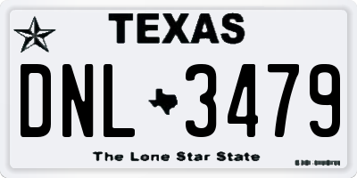 TX license plate DNL3479