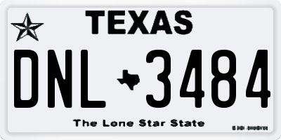 TX license plate DNL3484