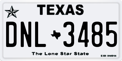 TX license plate DNL3485