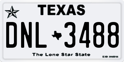 TX license plate DNL3488