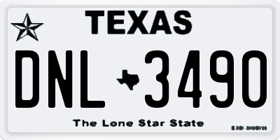 TX license plate DNL3490