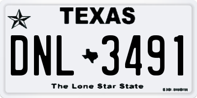 TX license plate DNL3491