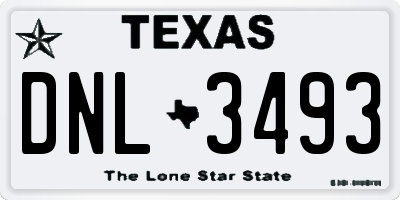 TX license plate DNL3493