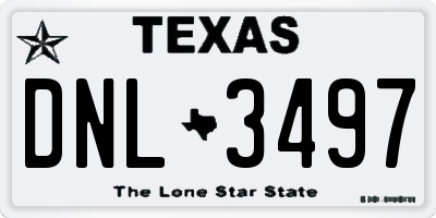 TX license plate DNL3497