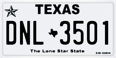 TX license plate DNL3501